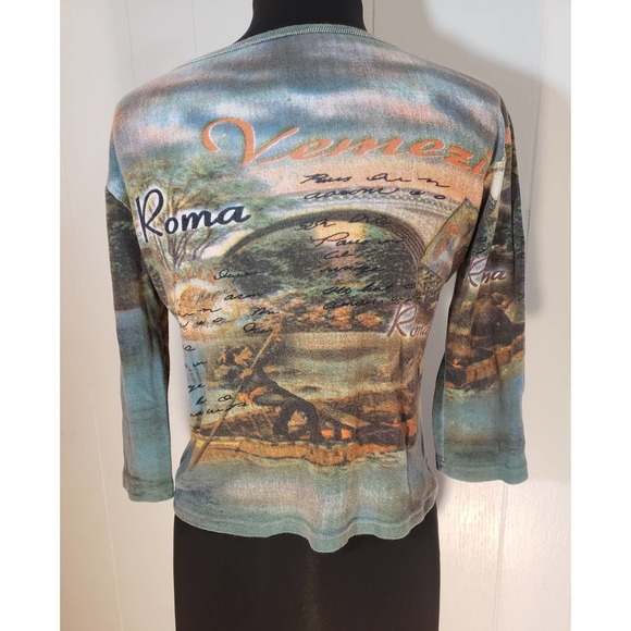 Gandy Couture size small vintage 3/4 sleeve blouse - Picture 3 of 4